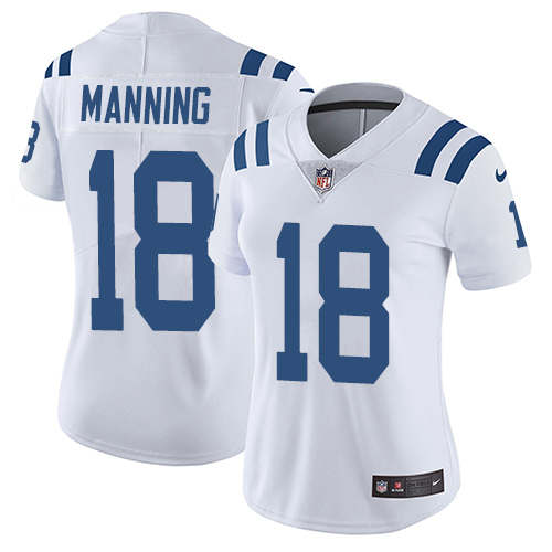 Indianapolis Colts #18 Limited Peyton Manning White Nike NFL Road Women JerseyVapor Untouchable jerseys->youth nfl jersey->Youth Jersey